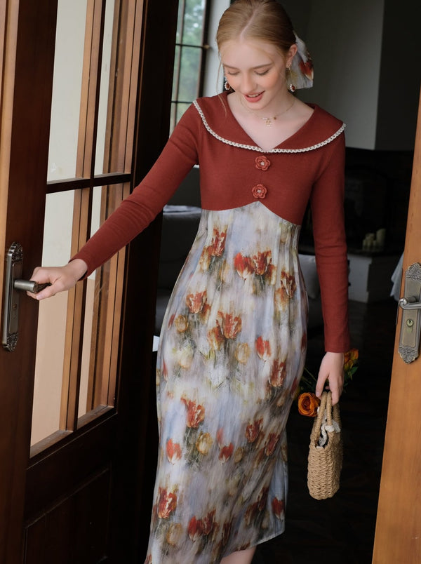 Queen French Retro Print Dress