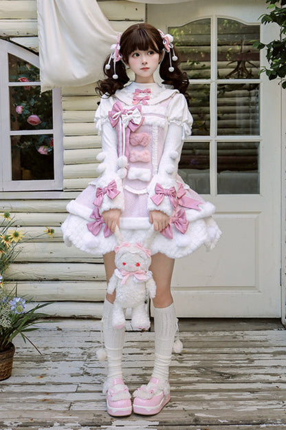 [Deadline for reservations: December 8] Floss Sugar Rabbit Fur Ball Ribbon Suspender Dress