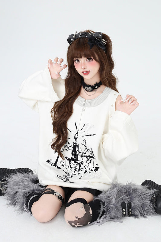 Villain Punk Contrast Knit Sweater