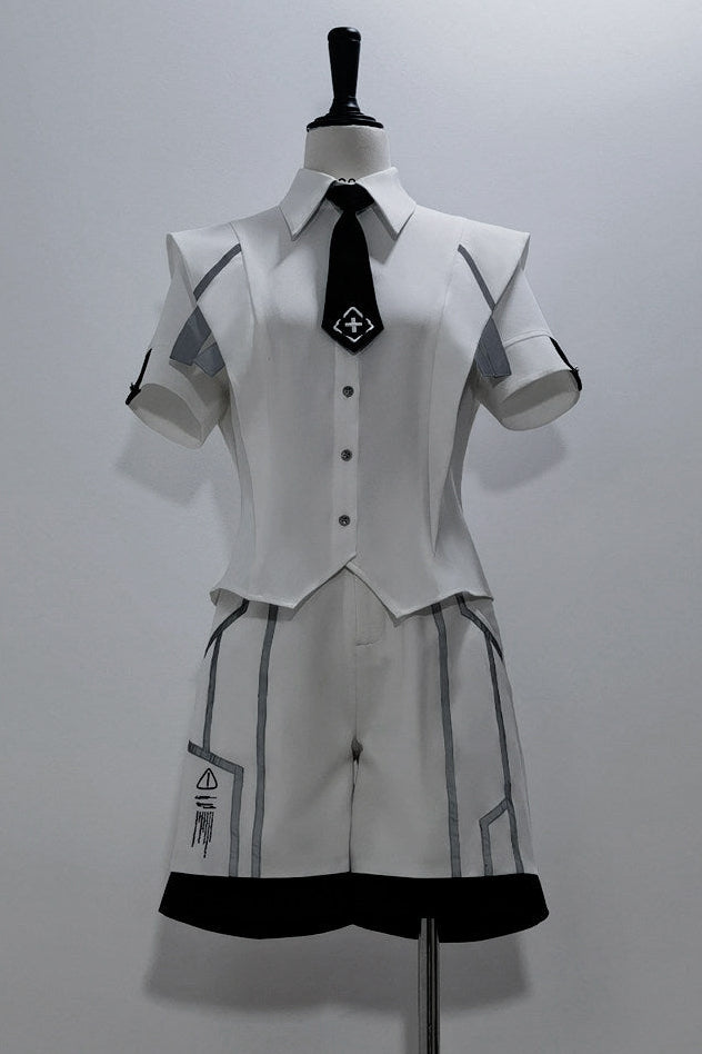 Virtual Military Cool Handsome Shirt Short Pants Cape Set