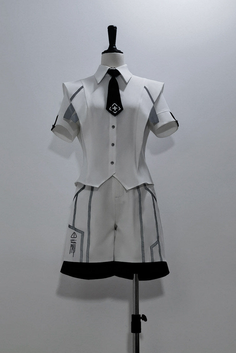 Virtual Military Cool Handsome Shirt Short Pants Cape Set