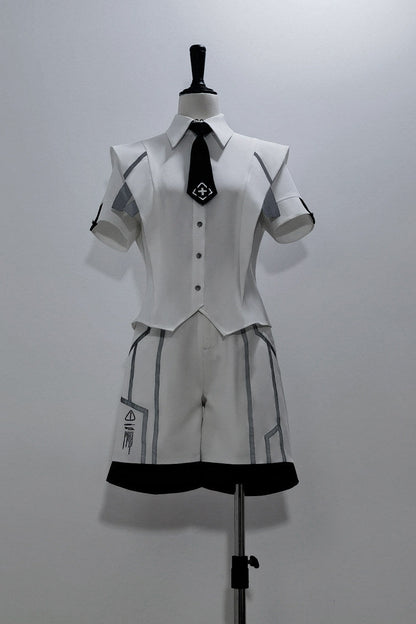 Virtual Military Cool Handsome Shirt Short Pants Cape Set
