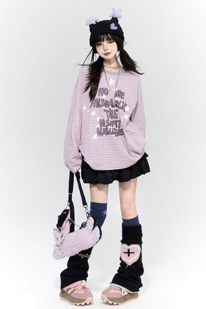 Y2KポップスターレタープリントロンT