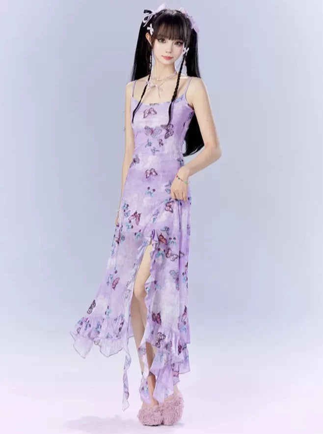 Robe camisole à papillon Purple Pop