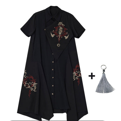 Gold Thread Embroidered Patchwork Dress