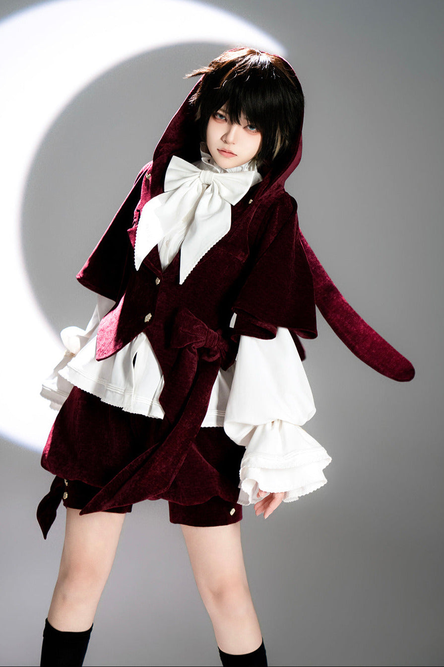 [May 27 reservation deadline] Hunting Rabbit Retro Red Bunny Ear Jacket + Vest + Shorts