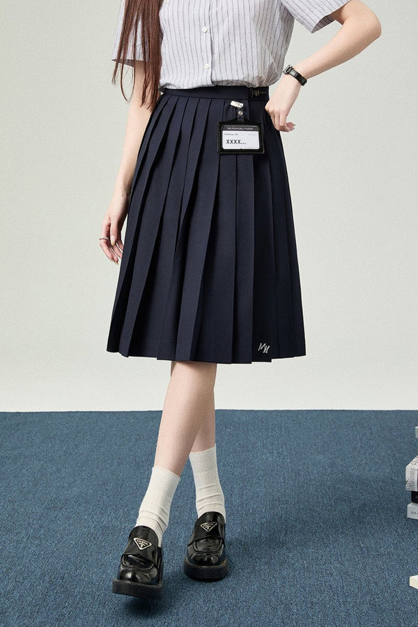 College Style Style Cyan Solid Short Skirt