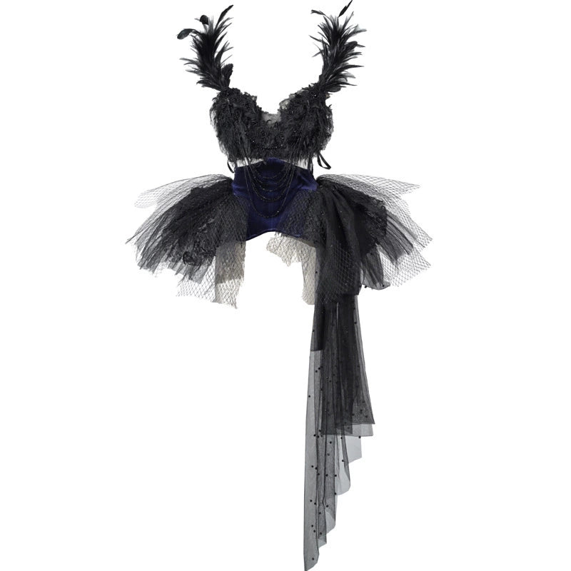 Gothic Gorgeous Glitter Tulle Top