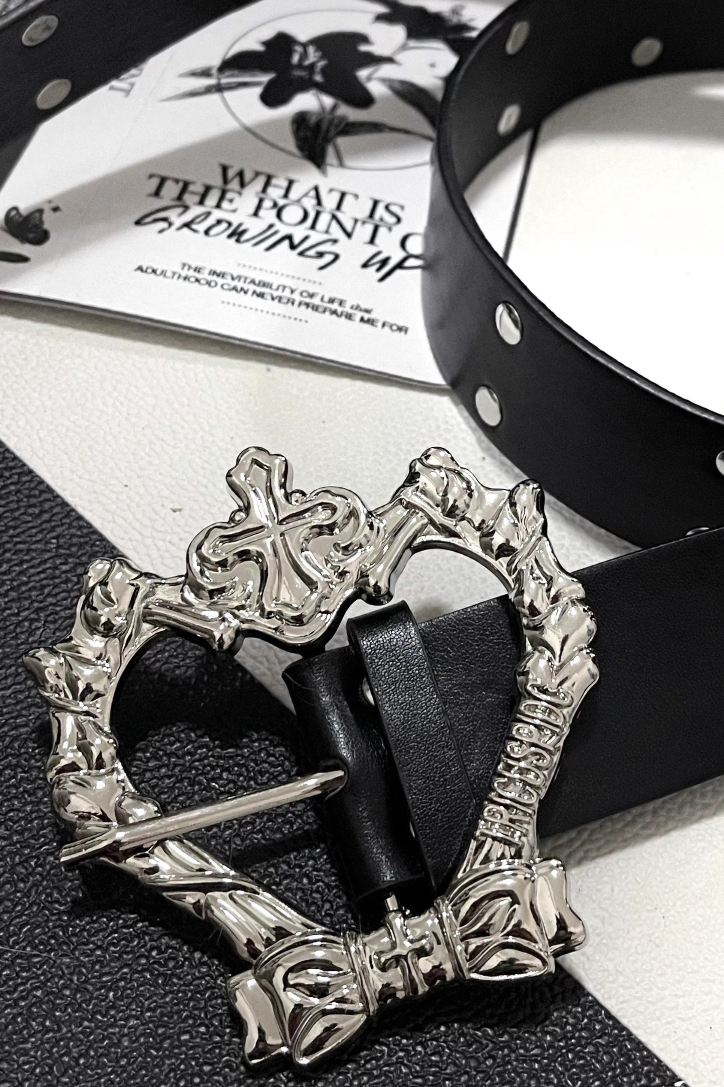 *Silk satin skull*Zhezhi citation TC original Y2K subculture punk decoration willow ding belt versatile belt accessories