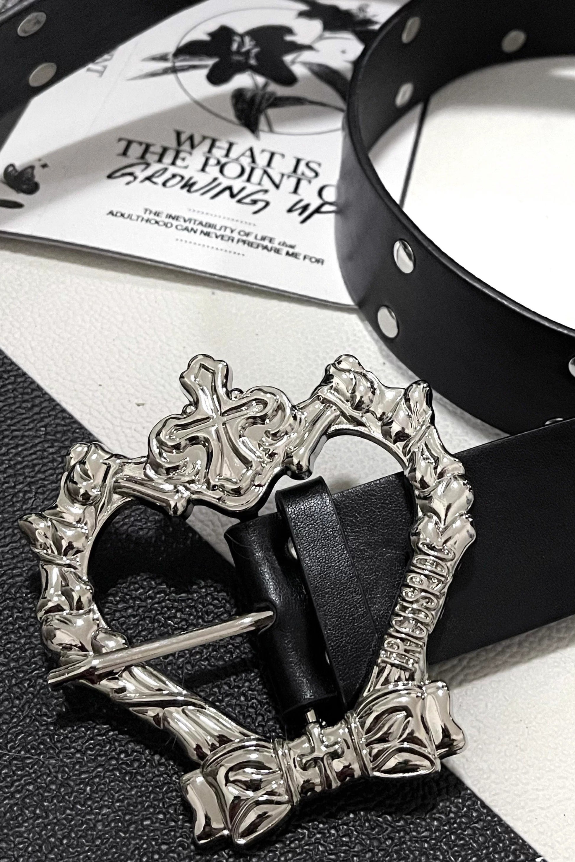 *Silk satin skull*Zhezhi citation TC original Y2K subculture punk decoration willow ding belt versatile belt accessories