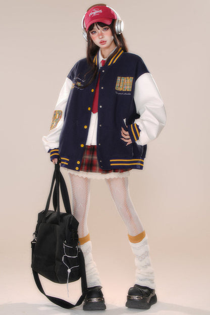 Over -size baseball club jacket