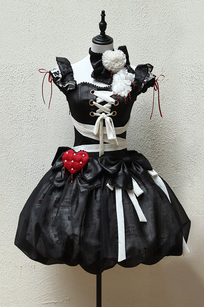 【9月3日予約締切】Gothic Fantasy Ribbon Choker with Playing Card and Bead Motif
