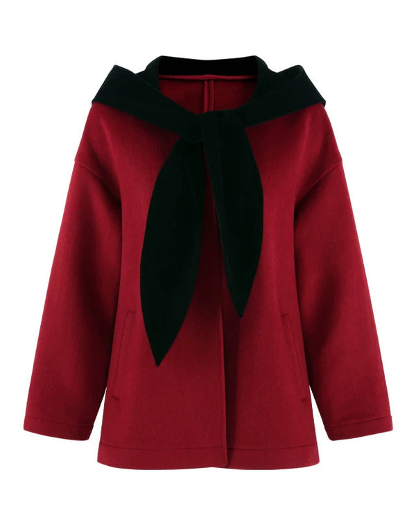 Shawl Hood Style Flare Coat