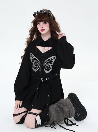 Butterfly Waist Mark Shirt