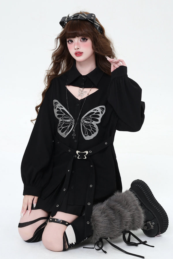 Versatile Butterfly Long Sleeve Shirt