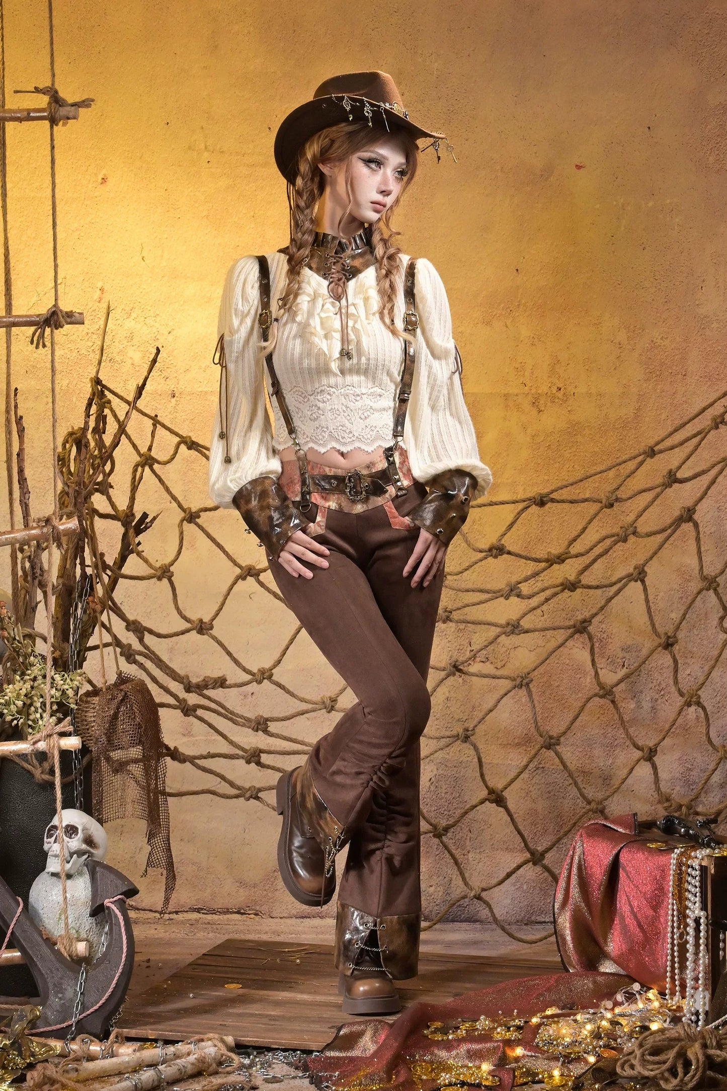 スリムフレアカウボーイパンツ