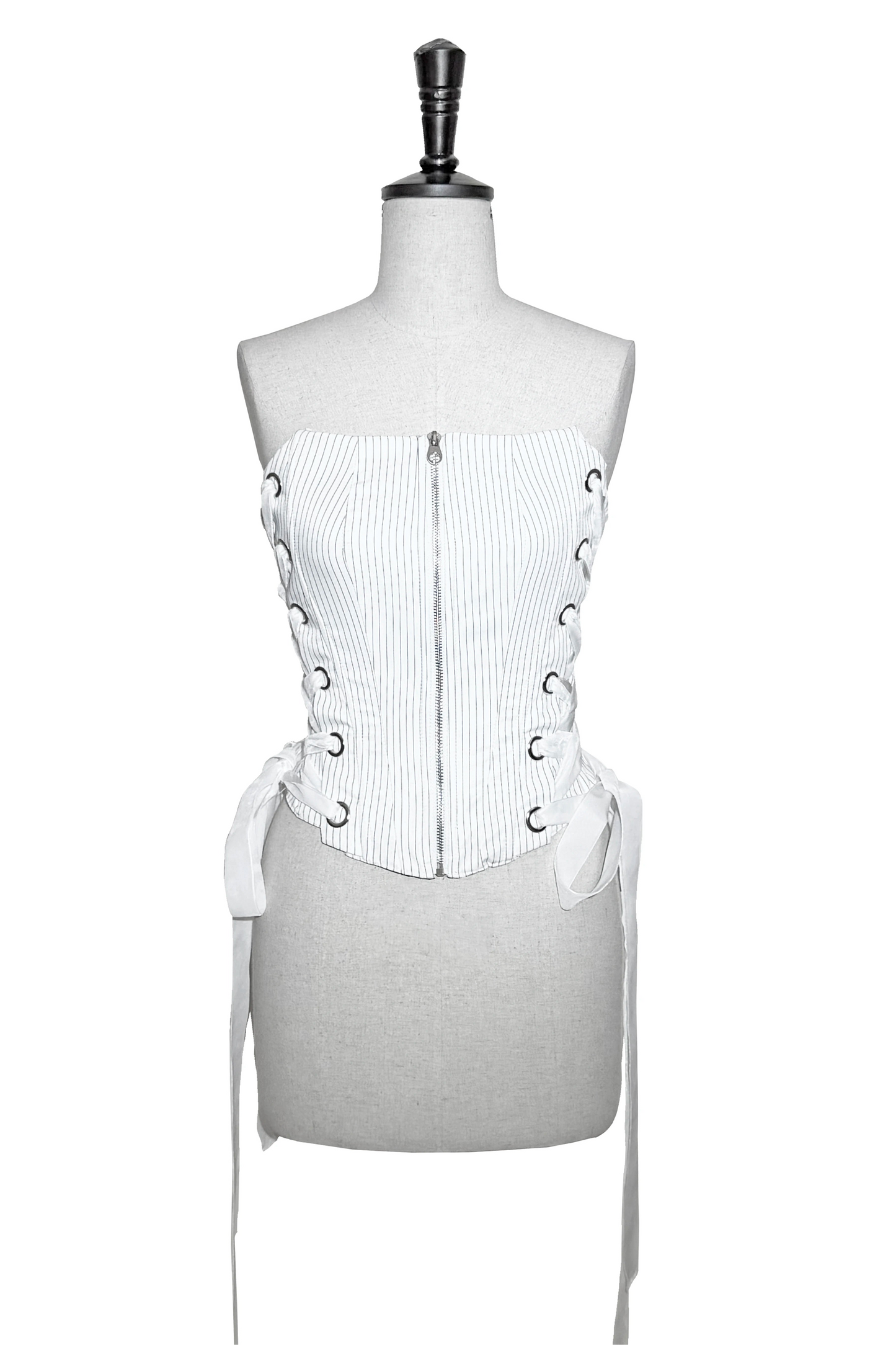 [Vorbestellschluss: 8. August] Gothic-Lolita Dark-Cat gestreifte kurze Rüschenjacke+Korsett-Bustier+hochziehbare kurze Rüschenshorts