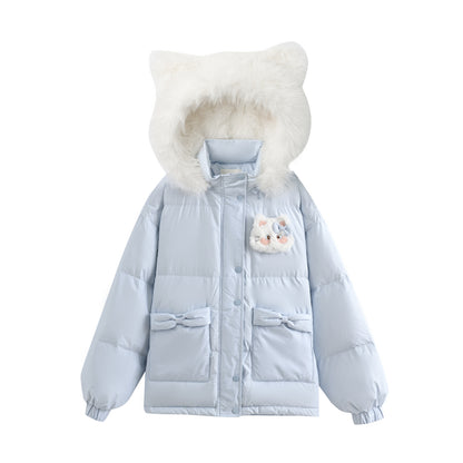 ファーキャットフードダウンジャケット