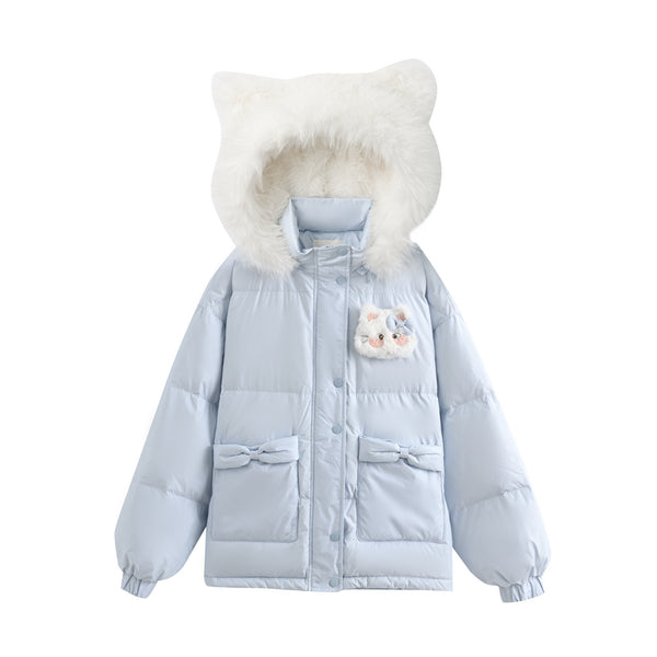 ファーキャットフードダウンジャケット