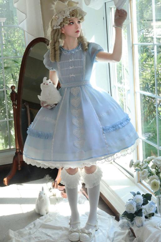 Sweet Doll Frill Ribbon Lolita Dress + Mini Ribbon Sleeves