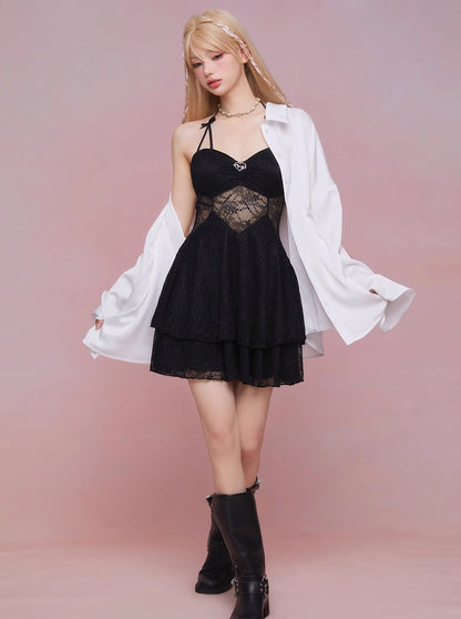 Chic Girl - Robe transparente en dentelle