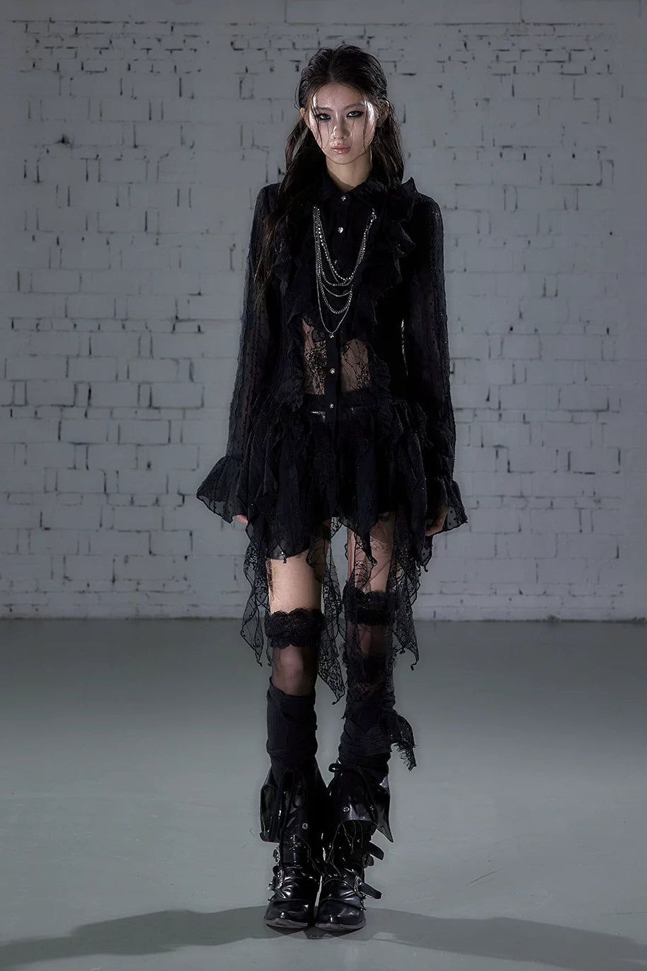 Romantisches Punk-Spitzenkleid