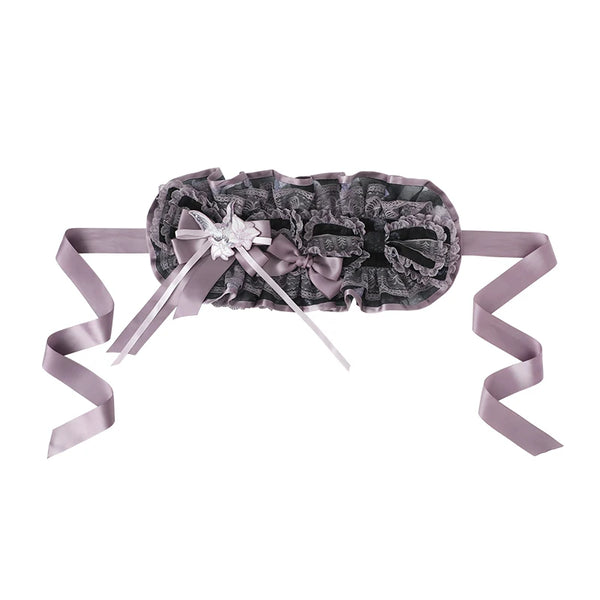 【9月8日予約締切】Black x Purple / White x Purple Lily Embroidery Series Accessories[ Hairband / Brooch]
