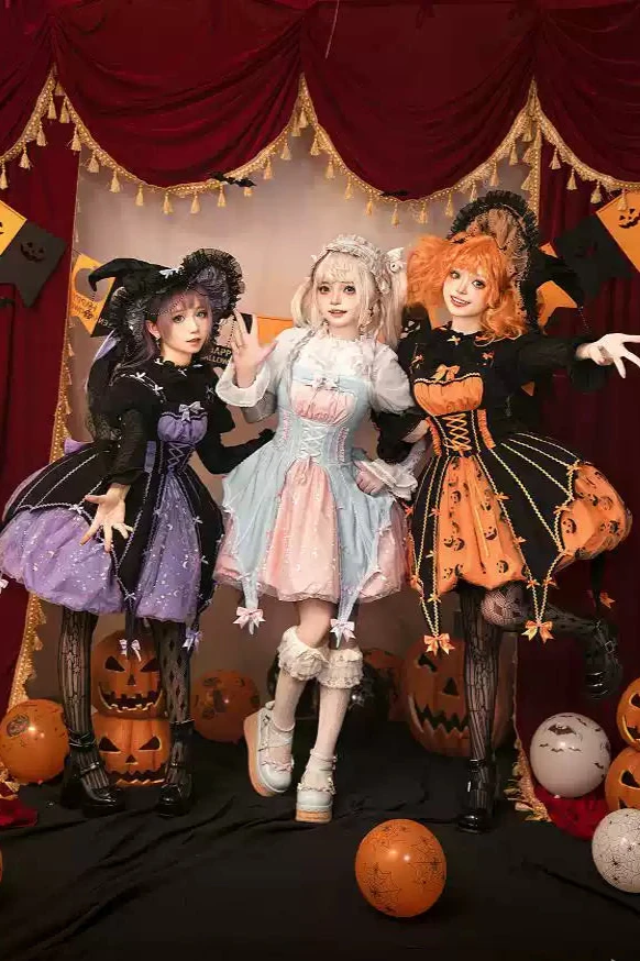 [Reservation deadline on September 28] Halloween Pumpkin Dark Sweet Dress Set