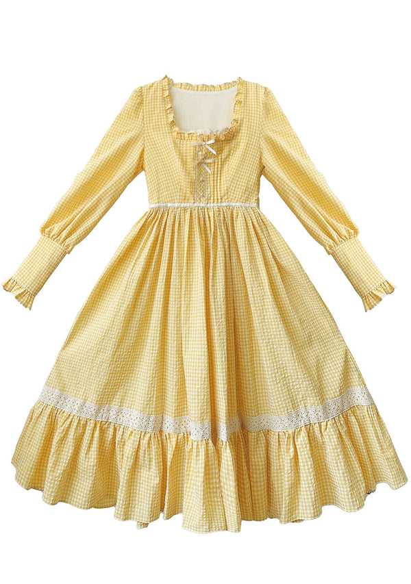 【予約商品】レトロガーリーイエローワンピース+エプロン+リボン