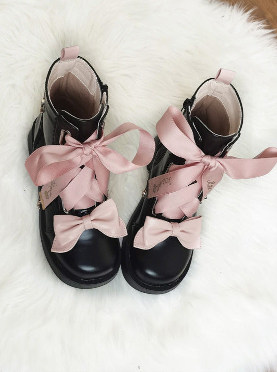 Rose Night Ribon Crown Lolita Short Boots