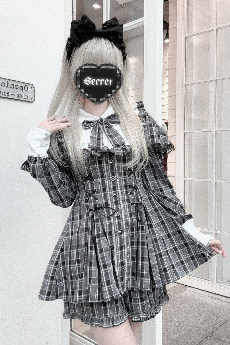 【1月20日予約締切】リボンフリルカラーケープレースアップドレスセットアップ