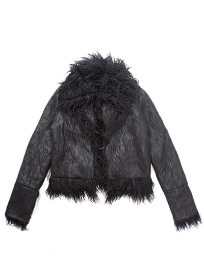 Mode Black Reversible Fur Coat