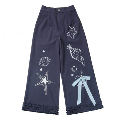 Gestreiftes Strandhemd + ärmelloses Hemd + Overshirt + Rock + weite Hose + Jeansrock