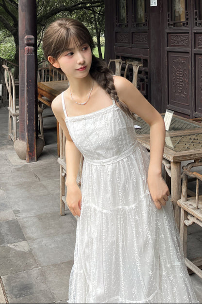 [Pre-order product] Sweet Style Lace Hook Flower Camisole Dress