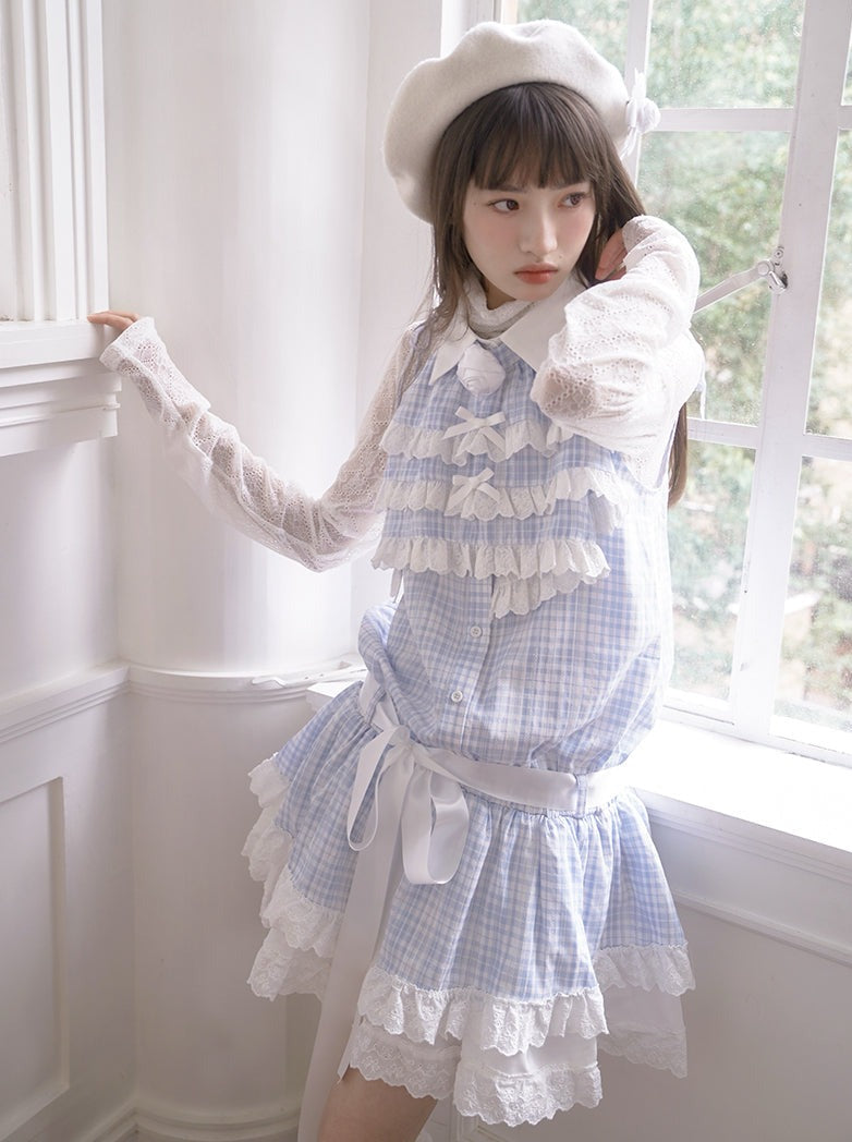 Angel Ice Blue Check Summer Dress