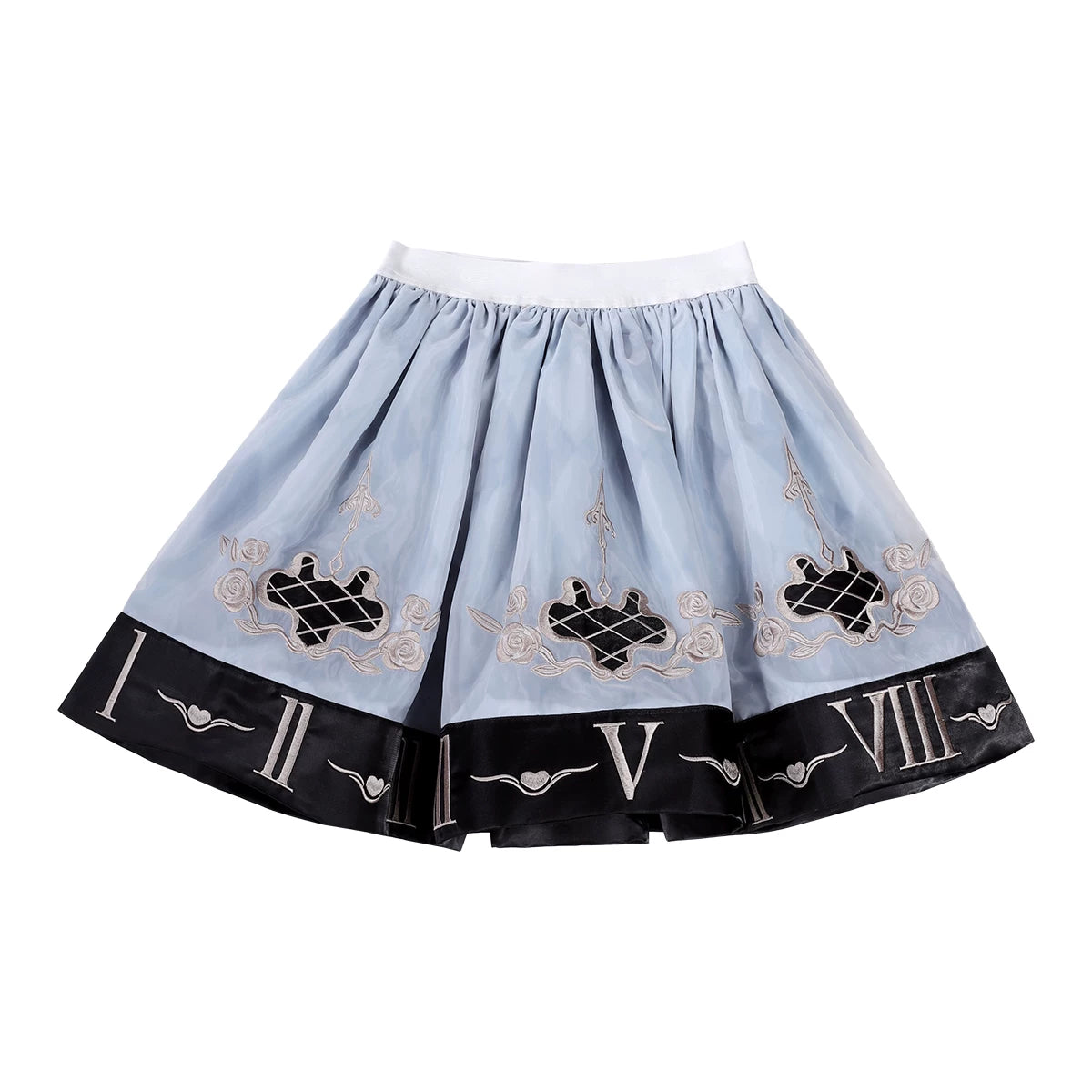 [Reservierungsschluss 10. Juli] Blau-schwarzes Alice-Gothic-Lolita-Komplettset mit Hasenohren-Haarreif und Kleid