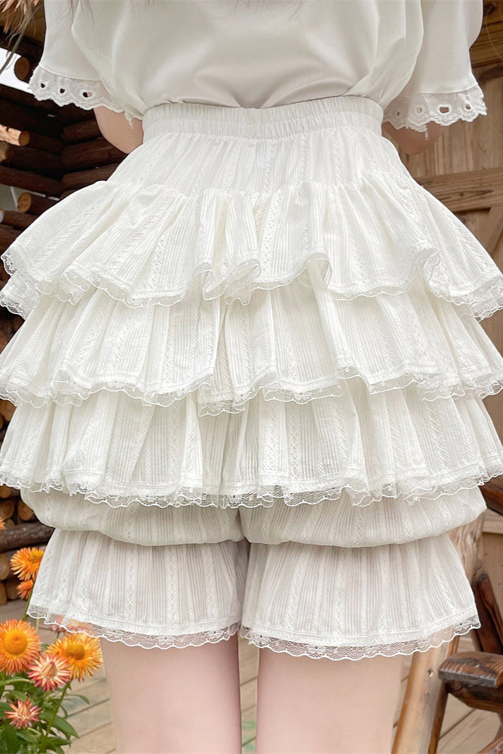 キュートフリルティアードスカートパンツ