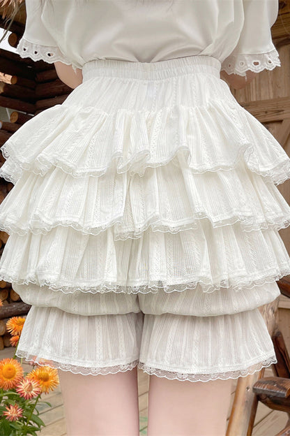 キュートフリルティアードスカートパンツ