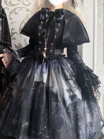 [Deadline for reservation: February 23rd] Horror House Spider Web Gothic Cape Dress