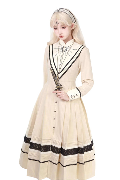 [Reservation deadline on December 7] Dreamweaver Elegant 2 Pattern Embroidery Nun Dress