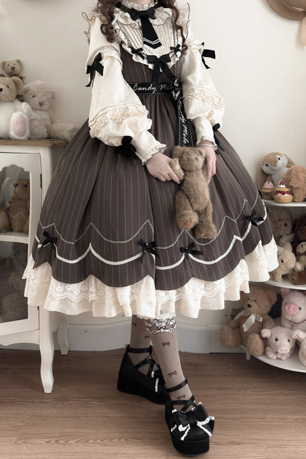 [Reservation Product] Doll Feeling Sweet Bow Ruffle Lolita Dress