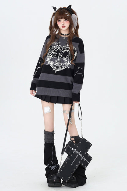 Subculture Stripe Heart Star Sweater