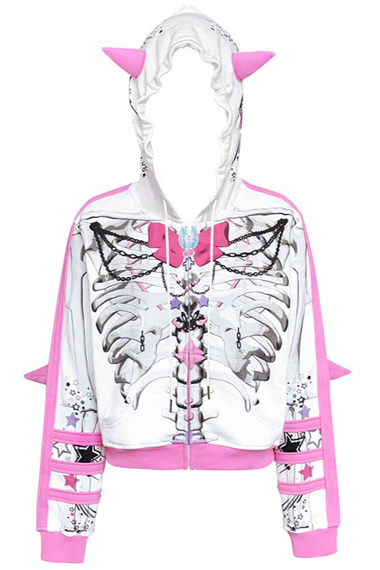 Animal Ribbon Print Sweatshirt Hoodie