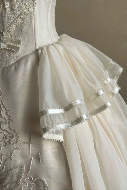 [Pre-order Deadline: May 29] Romantic Embroidered Ribbon Lolita Corset Tulle Dress