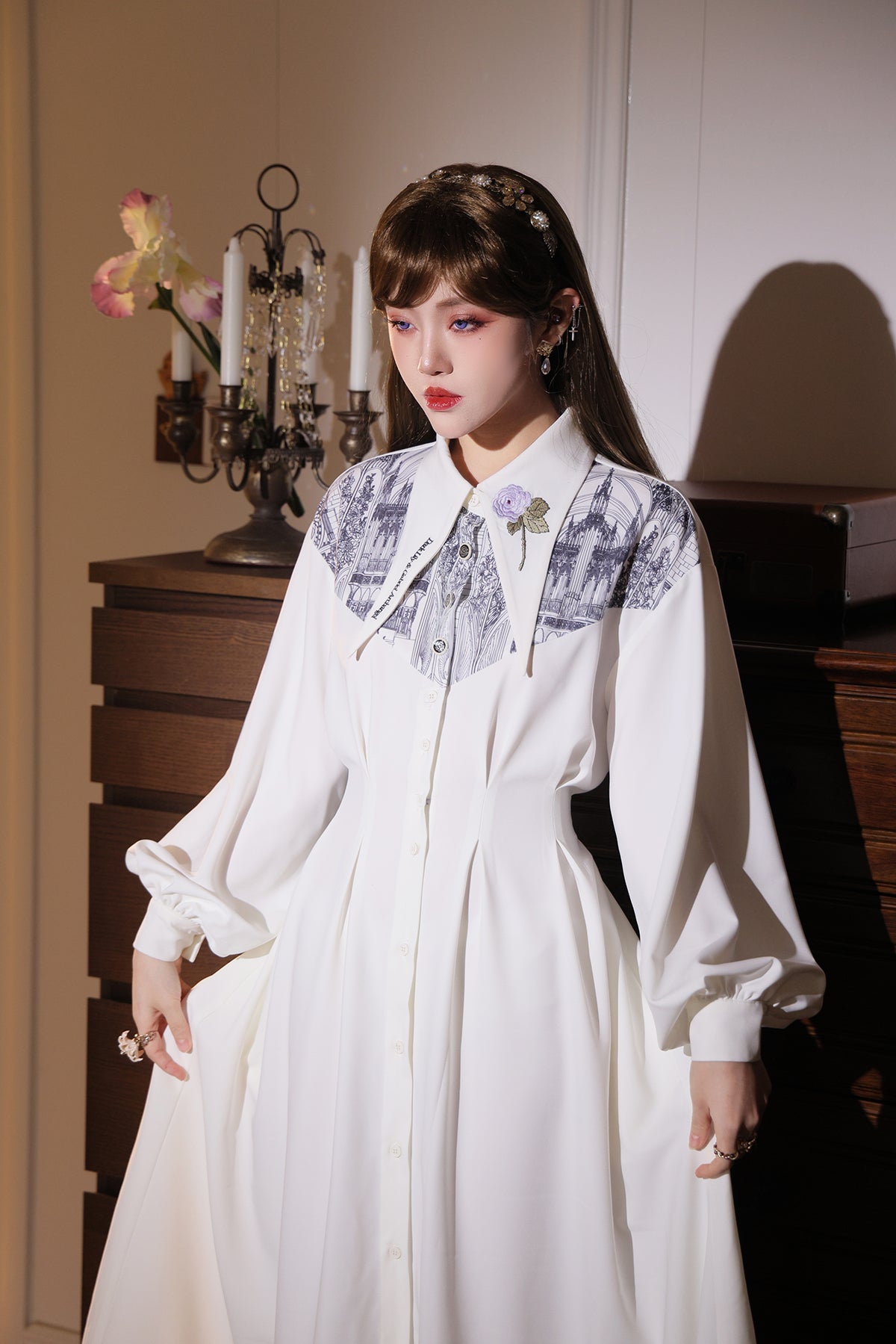 French Elegant Long Shirt Dress