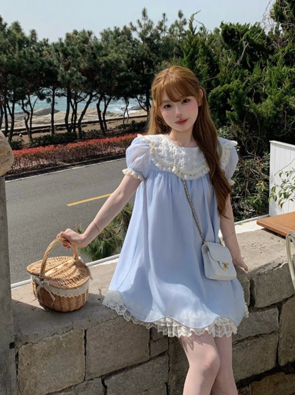 Lace Cotton Collar Doll Dress