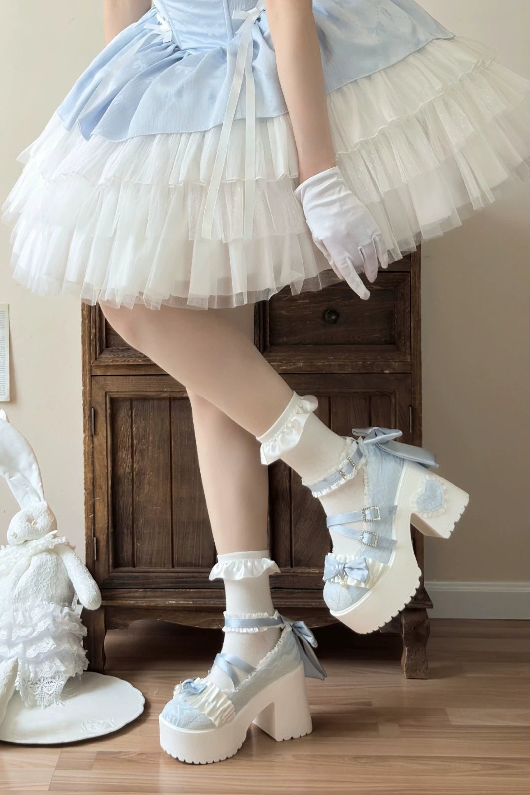 ドリームリボンレースマリージェーンシューズ