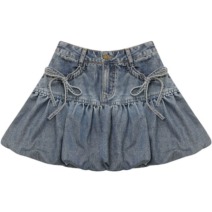 Sweet Bubble Denim Skirt