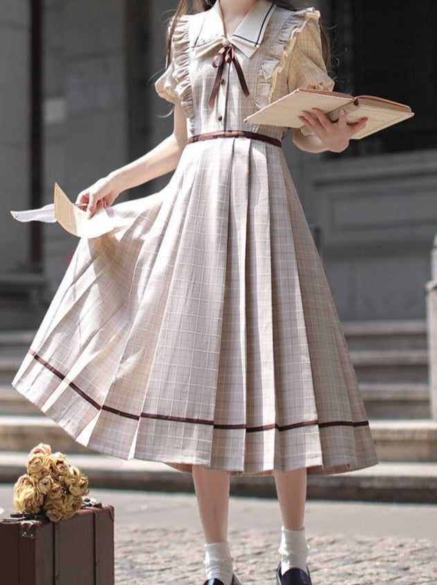 [Reservations] Frilled Check Retro Dress