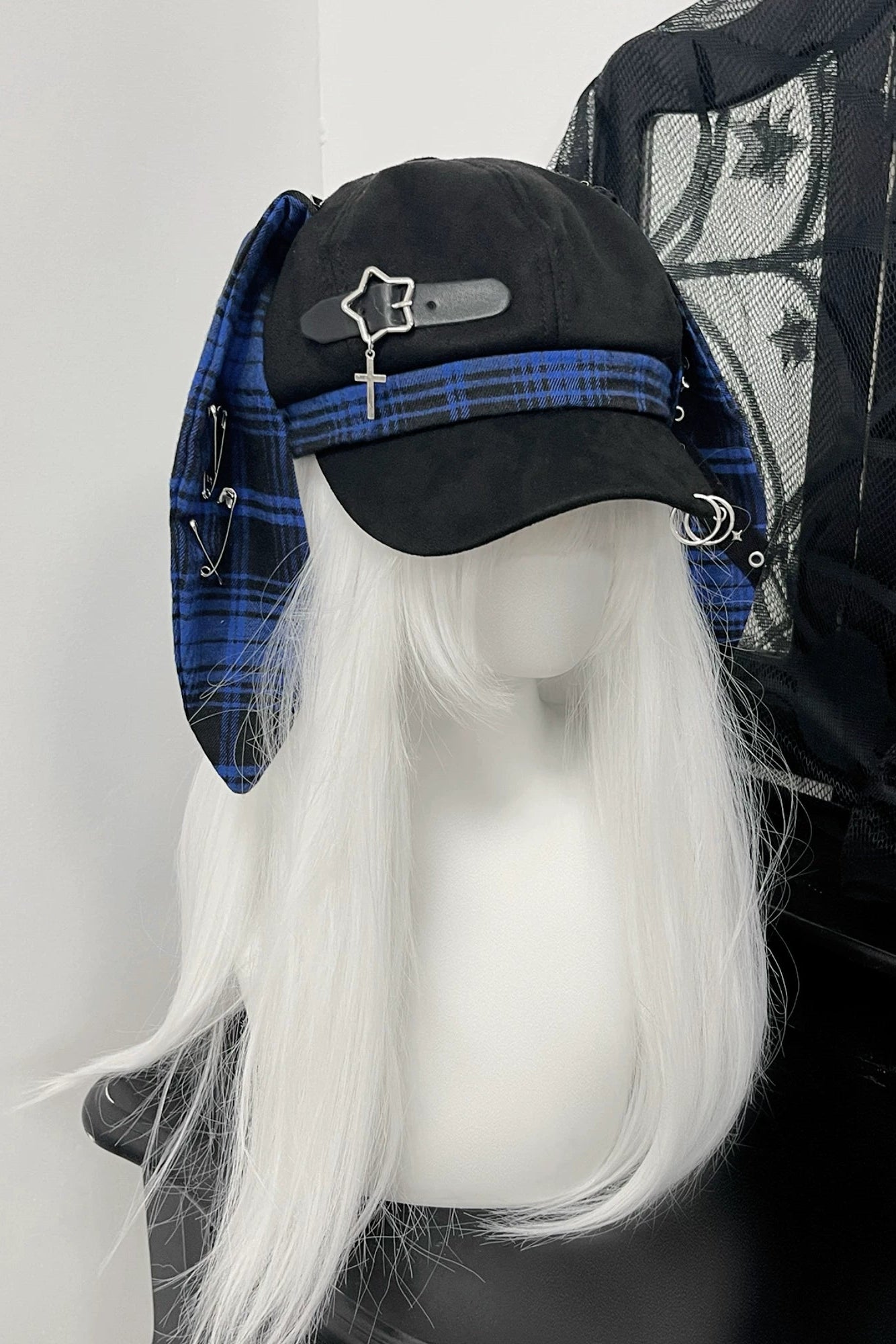 Plaid Bunny Ear Punk Subculture Hat